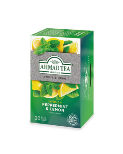 Ahmad Tea Peppermint & Lemon, 20 Foil-Wrapped Teabags